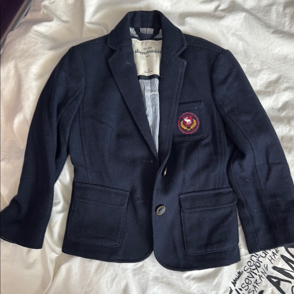 Abercrombie & Fitch Blue Blazer Classic preppy Tailored Design vintage wool